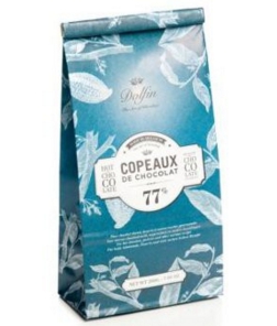 Dolfin Premium Belgian Chocolate - Bag of 200g of dark chocolate flakes 77% cocoa
