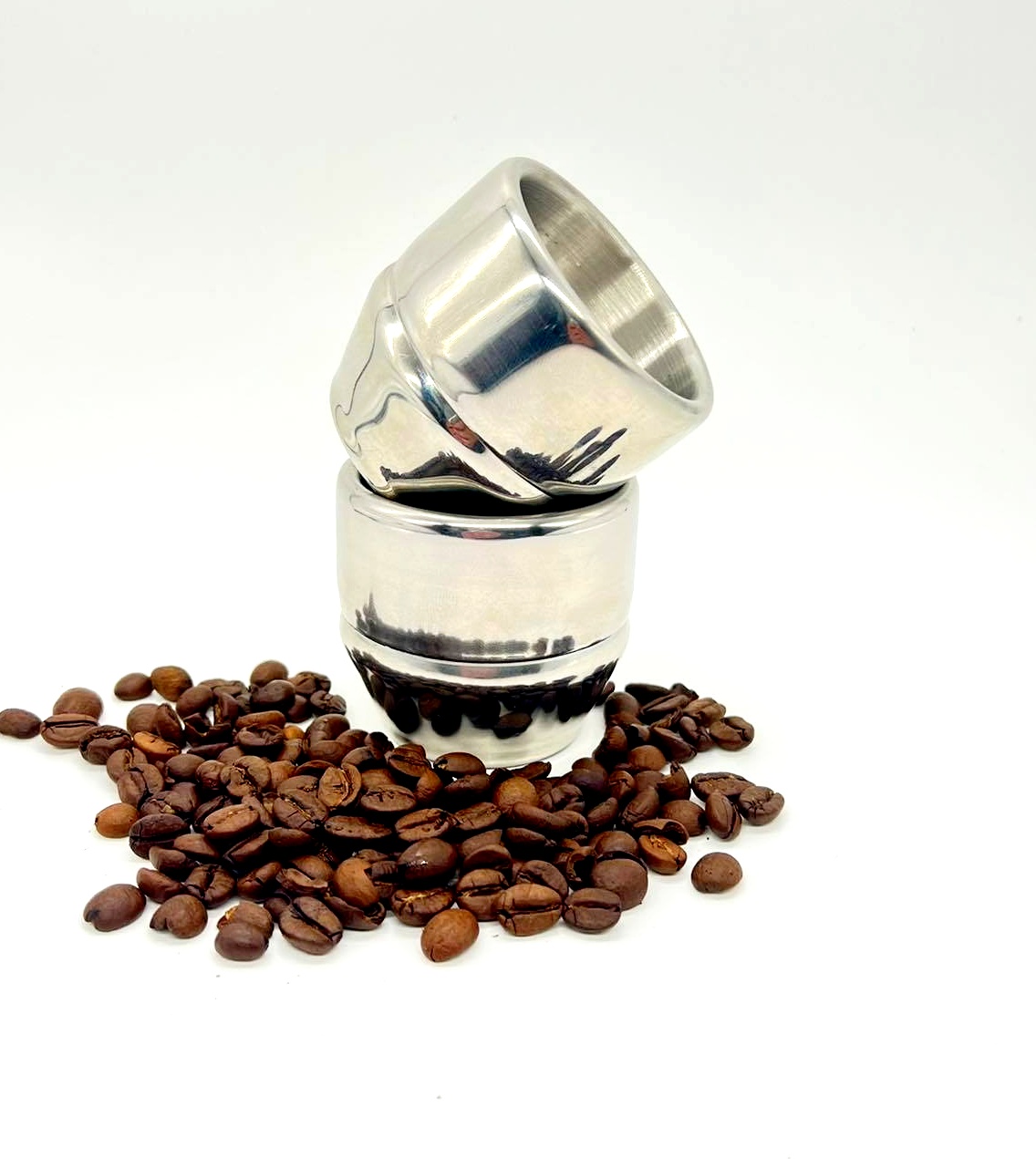 Coppia Tazzine Double Wall Stainless Steel Espresso Cup